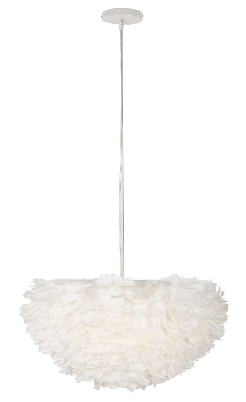 Lustra Feather, Mauro Ferretti, 1 x E27, 40W, 60x30 cm, fier, alb - imagine 7